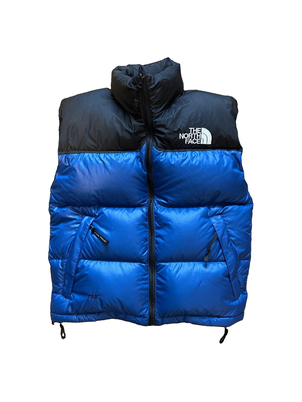 Vintage The North Face Womens Small Nuptse 700 Down Puffer Vest Blue Black